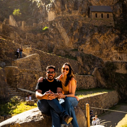 Pareja en Ollantaytanbo, Valle Sagrado